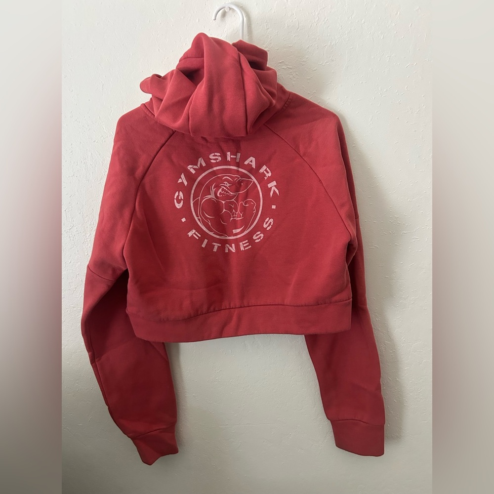 Gymshark Legacy Crop Jacket Zip Up Brick Red